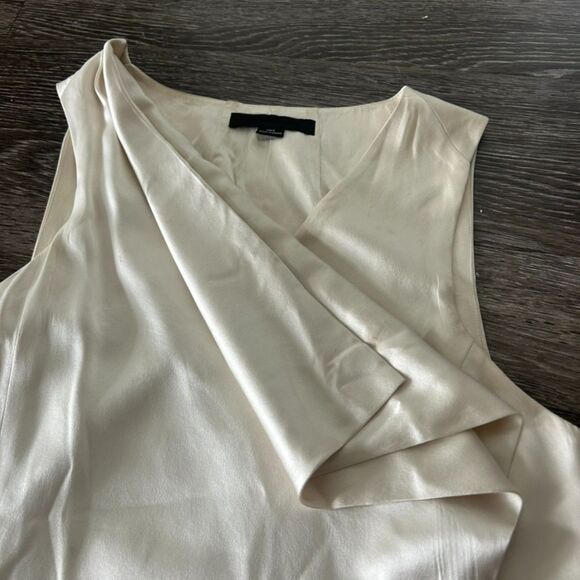 EUC Alexander Wang 100% Silk Asymmetrical Draped Blouse Vest Top Tie Back Size 6 - Picture 8 of 15